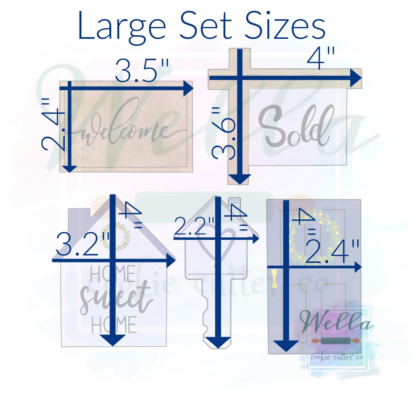 Housewarming Cookie Cutter Set with Optional Stencils, Realtor Cookie Cutter Set