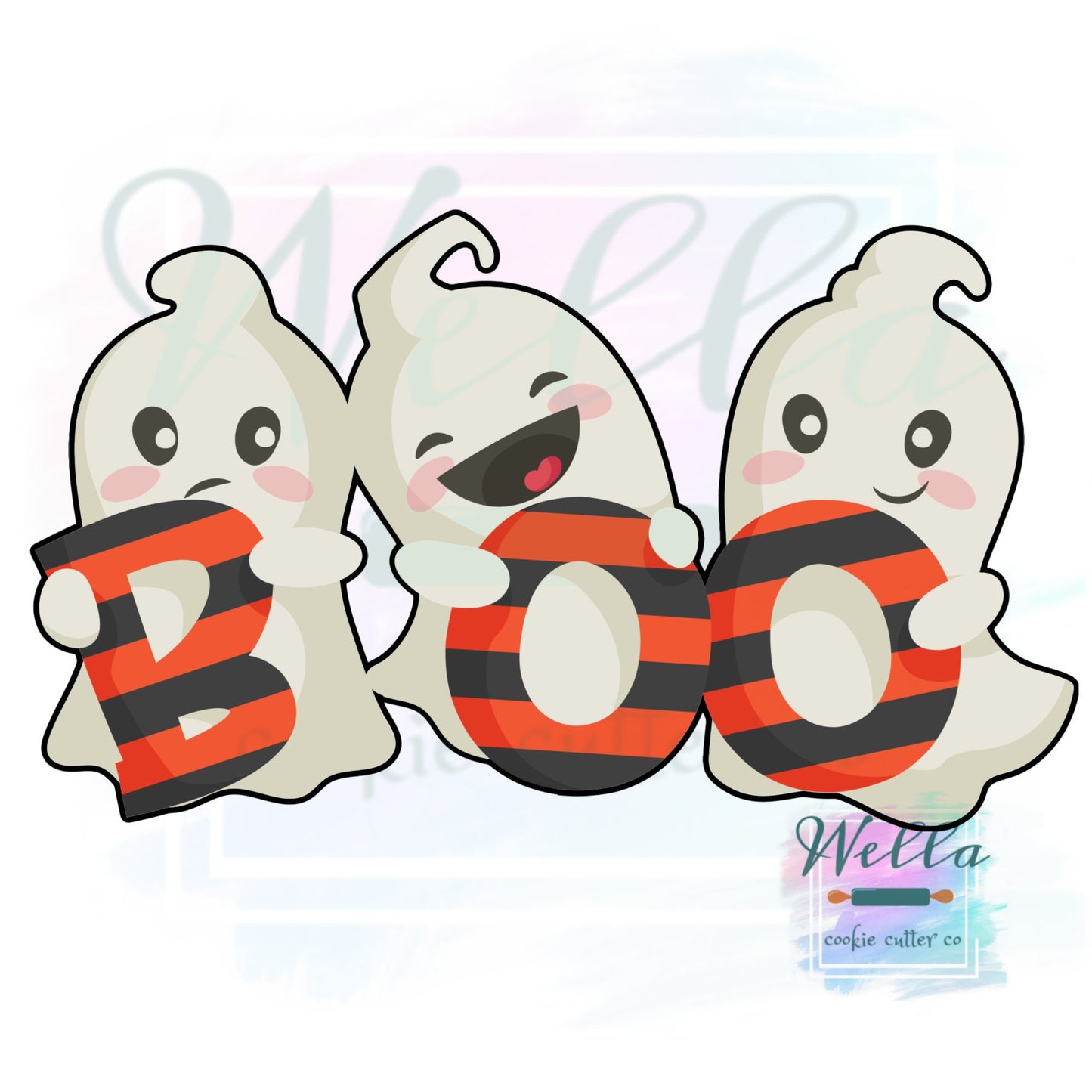 BOO Ghosts Cookie Cutters - Set of 3, Ghost Cookie Cutters