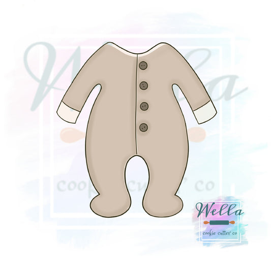 Baby PJ's Cookie Cutter, Baby Footie Jammies Cookie Cutter