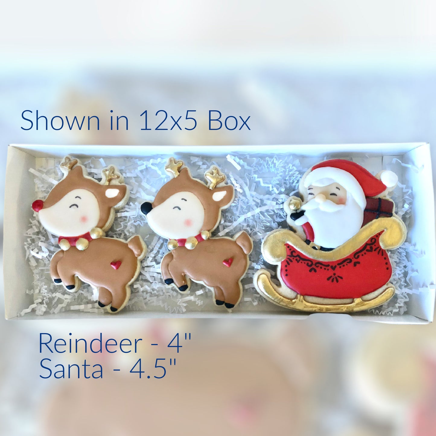 Santa in Sleigh and Reindeer Cookie Cutters - Set of 2, Christmas Cookie Cutters, Santa in Sleigh Cutter, Reindeer Flying Cutter