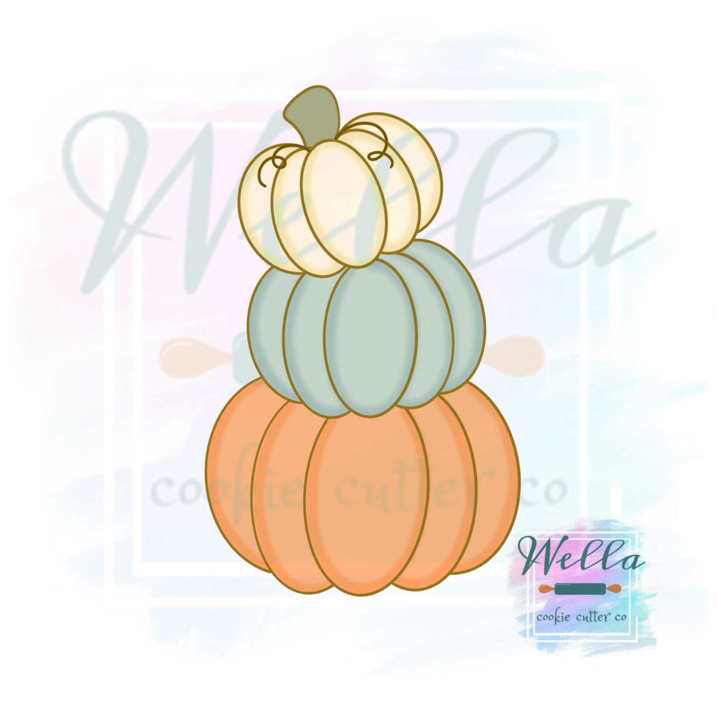 Pumpkin Tower Cookie Cutter with Optional Stencil, Fall Cookie Cutter