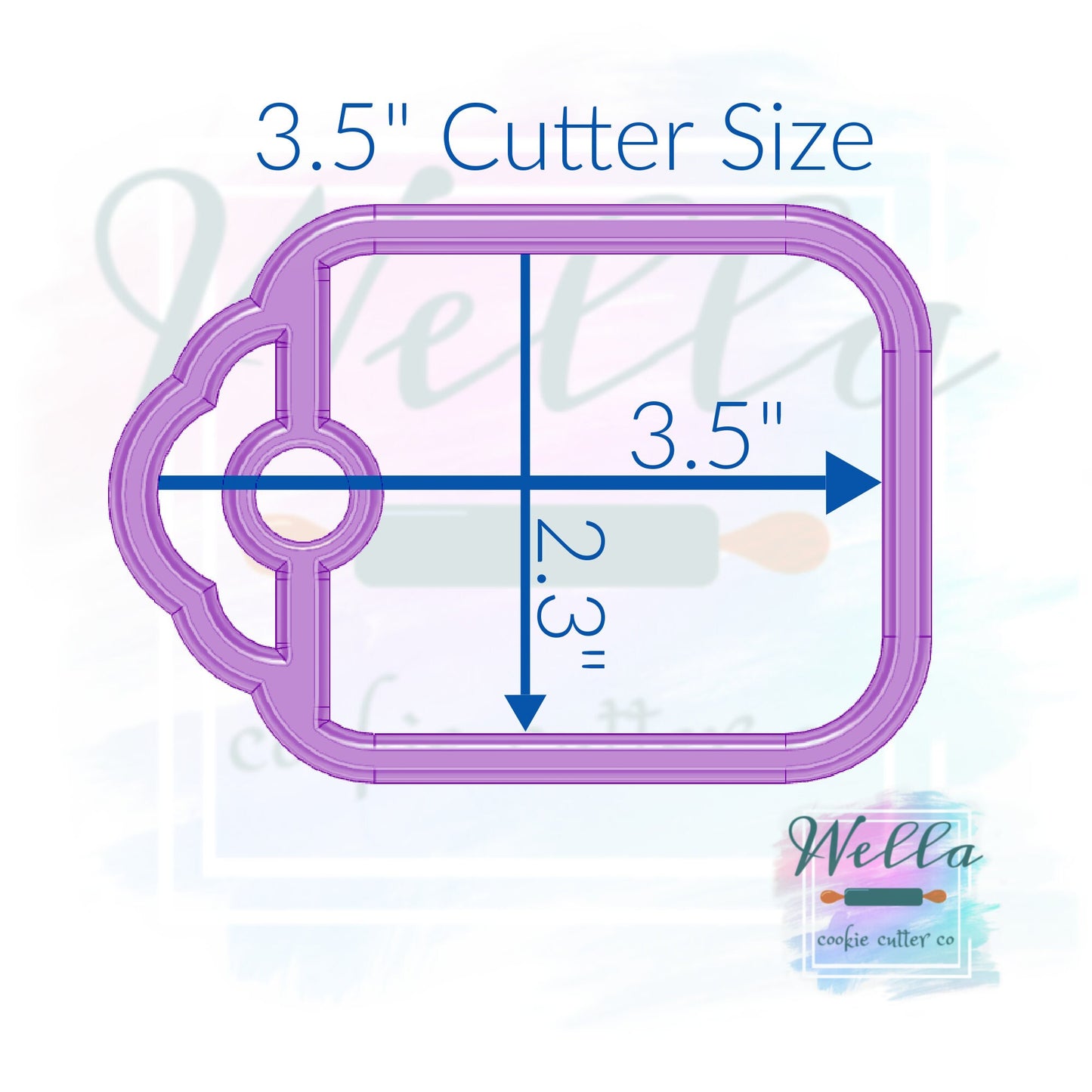 Gift Tag Cookie Cutter with Cut Out, Christmas Gift Tag Cookie Cutter