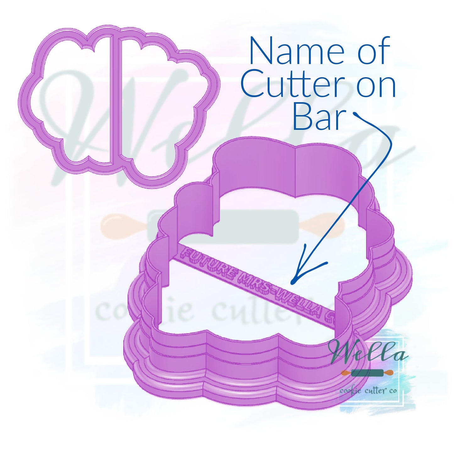 future Mrs Text Cookie Cutter with Optional Stencil
