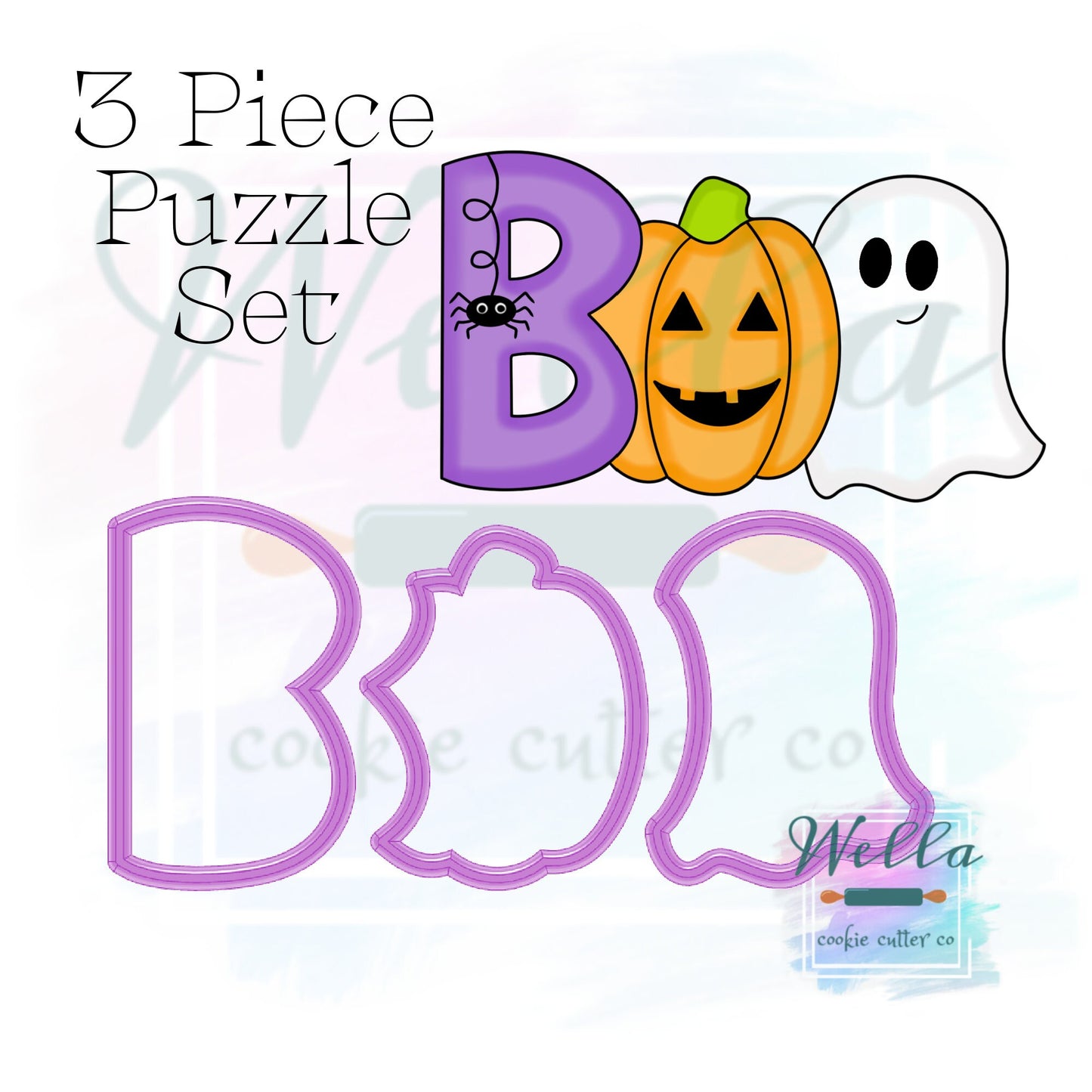 BOO Puzzle Set Cookie Cutters - Set of 3 Cookie Cutters