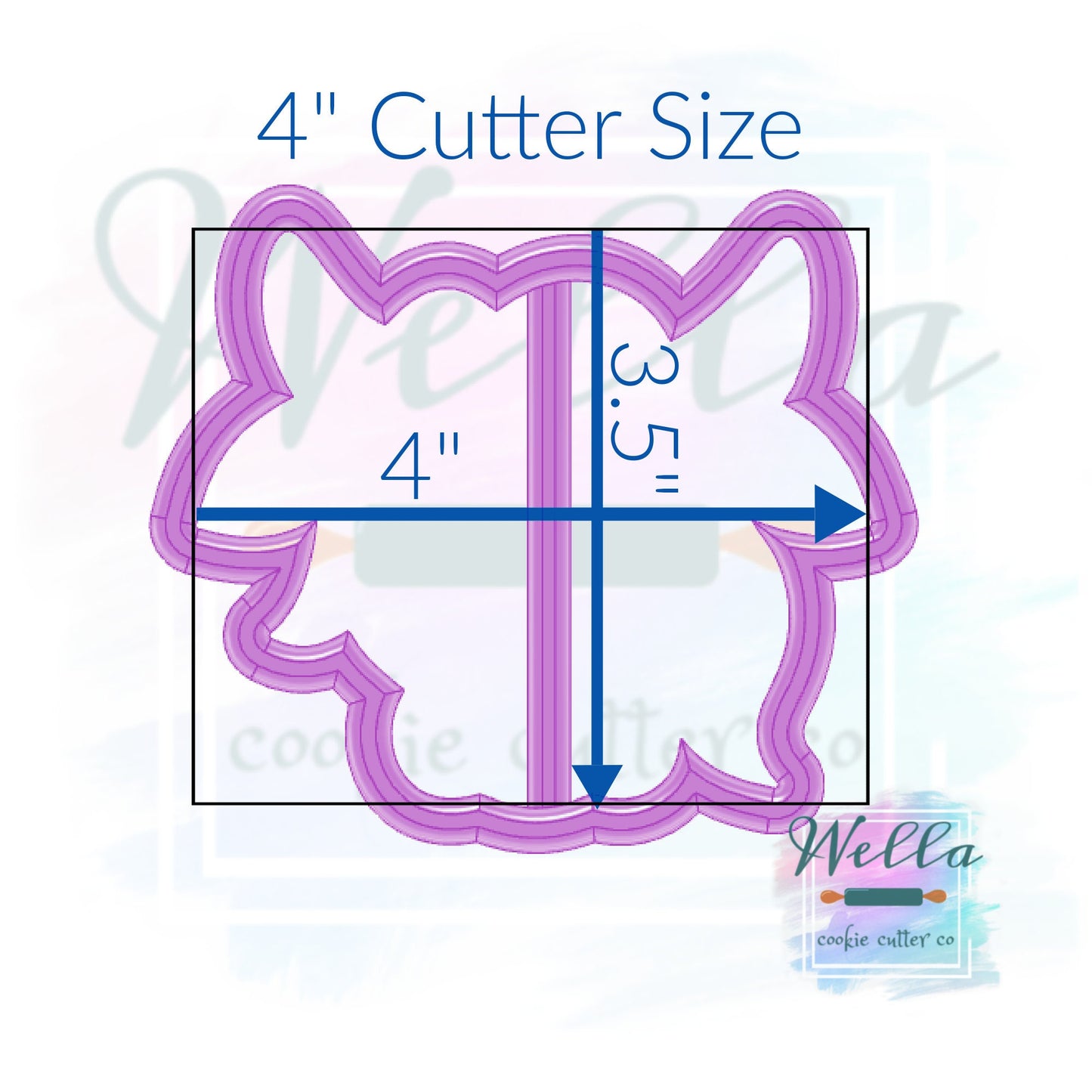 Highland Cow Head Cookie Cutter with Optional Stencil Guide, Cow Cookie Cutter