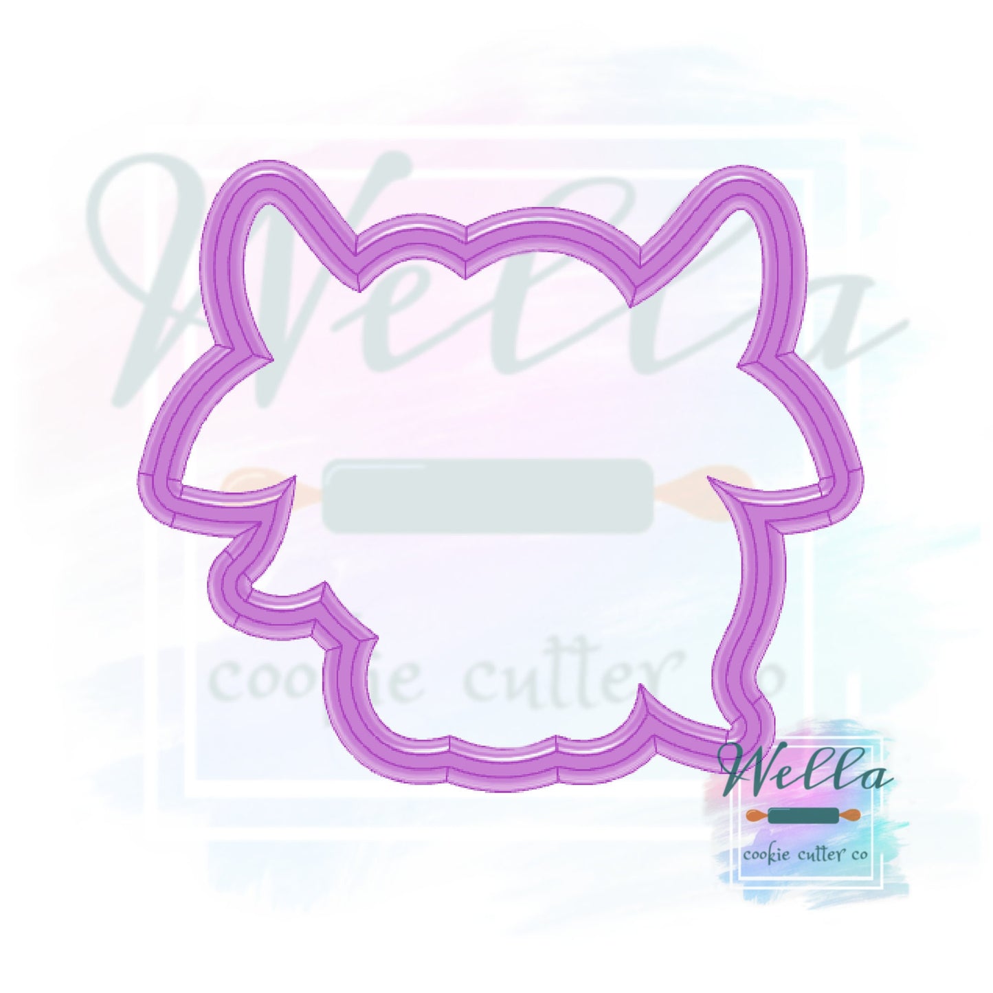 Highland Cow Head Cookie Cutter with Optional Stencil Guide, Cow Cookie Cutter
