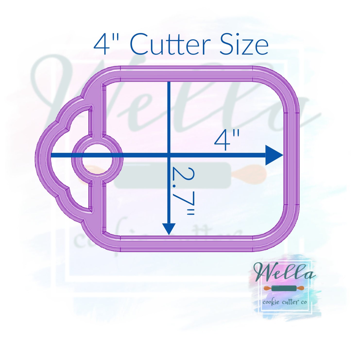 Gift Tag Cookie Cutter with Cut Out, Christmas Gift Tag Cookie Cutter