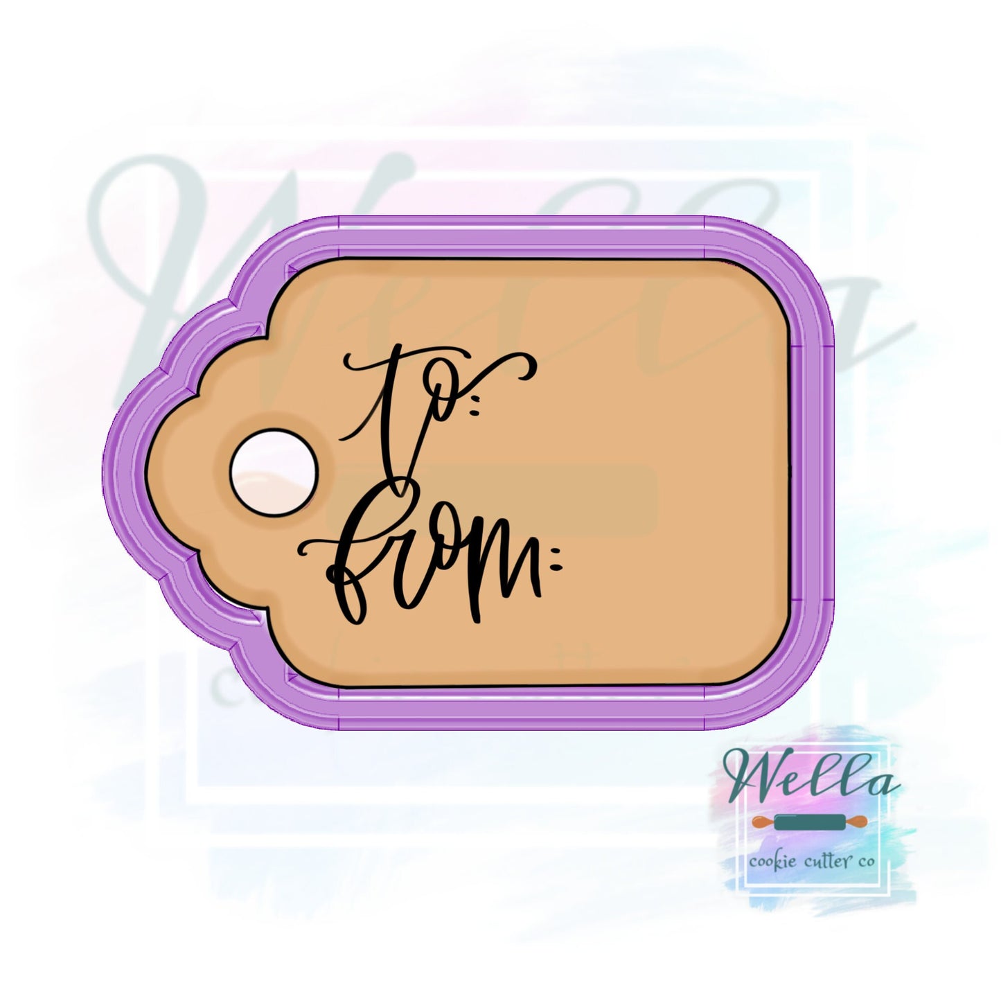 Gift Tag Cookie Cutter with Cut Out, Christmas Gift Tag Cookie Cutter