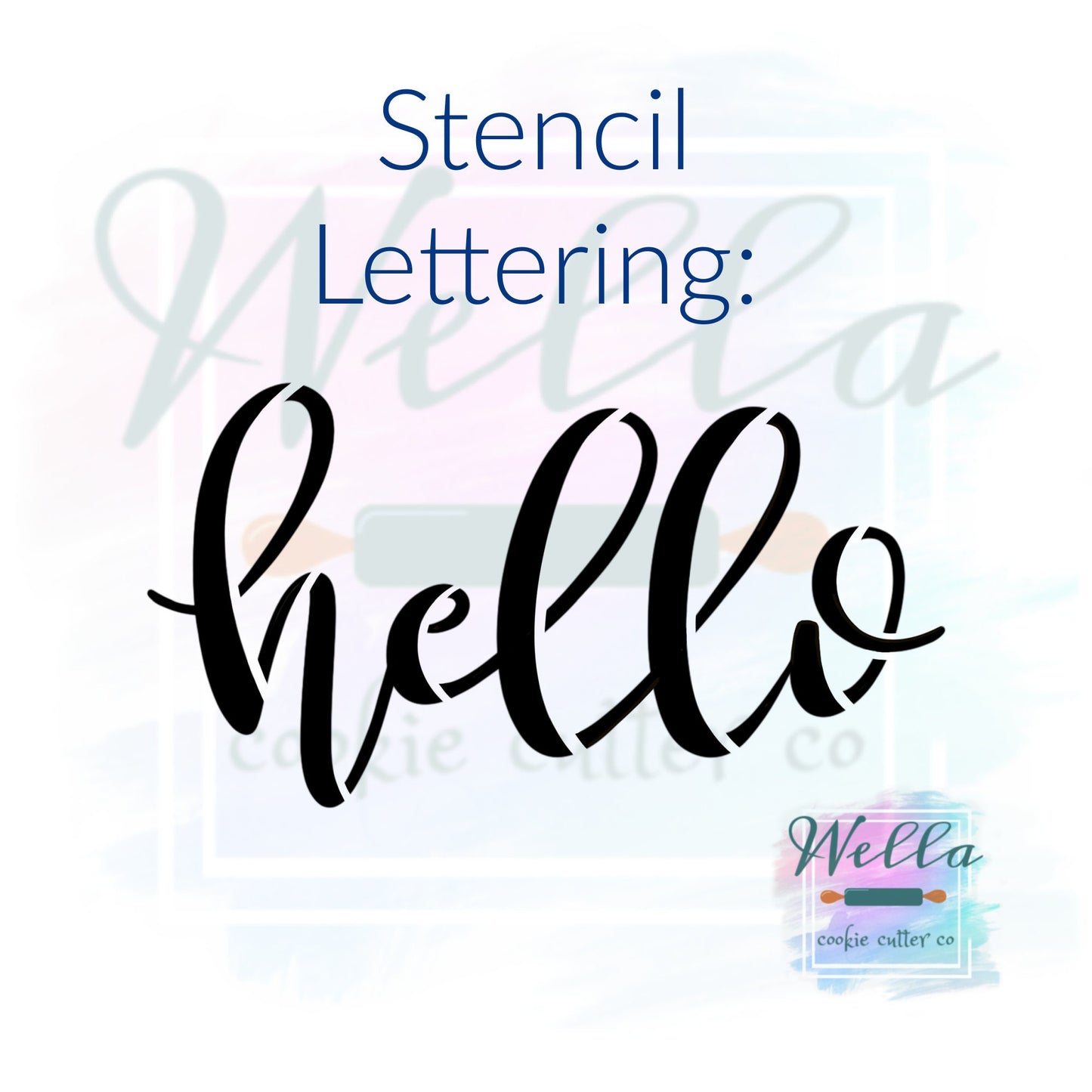 hello Plaque Cookie Cutter with Optional Stencil