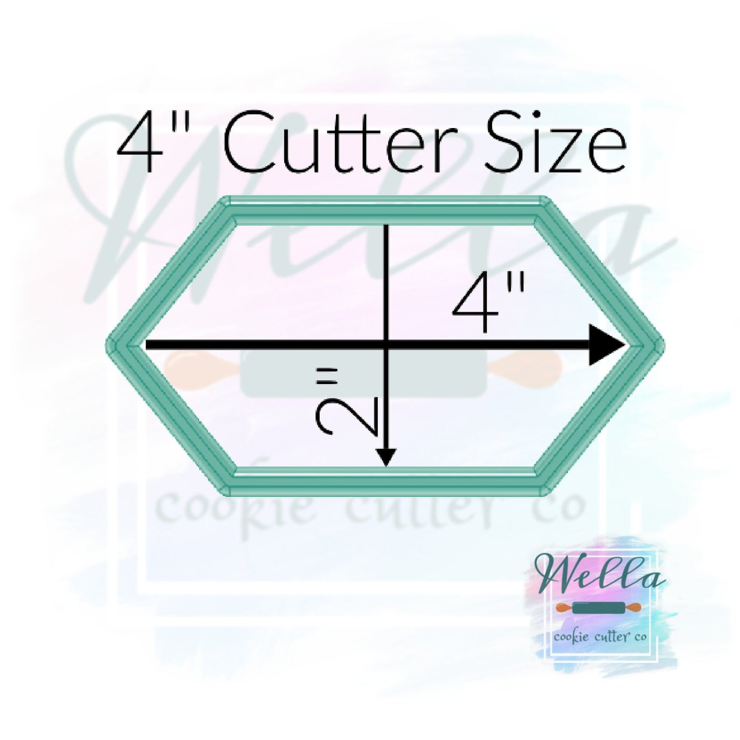 Elongated Hexagon #3 Cookie Cutter