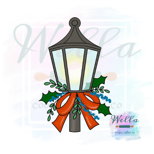 Floral Street Lamp Cookie Cutter, Christmas Cookie Cutter