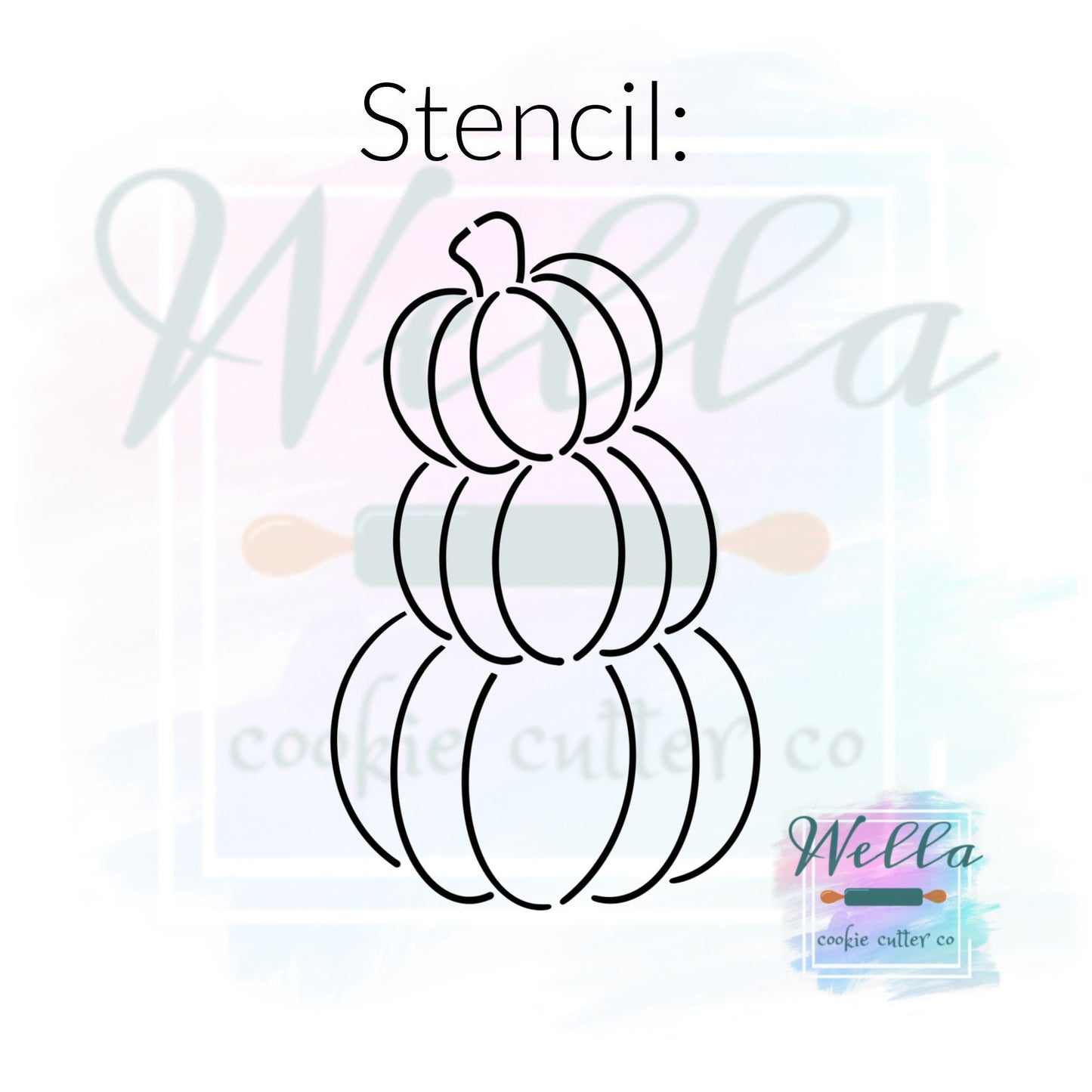 Pumpkin Tower Cookie Cutter with Optional Stencil, Fall Cookie Cutter