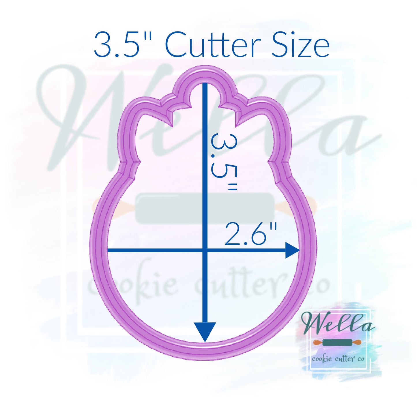 Ornament with Bow #2 Cookie Cutter with Optional Stencil, Christmas Cookie Cutter