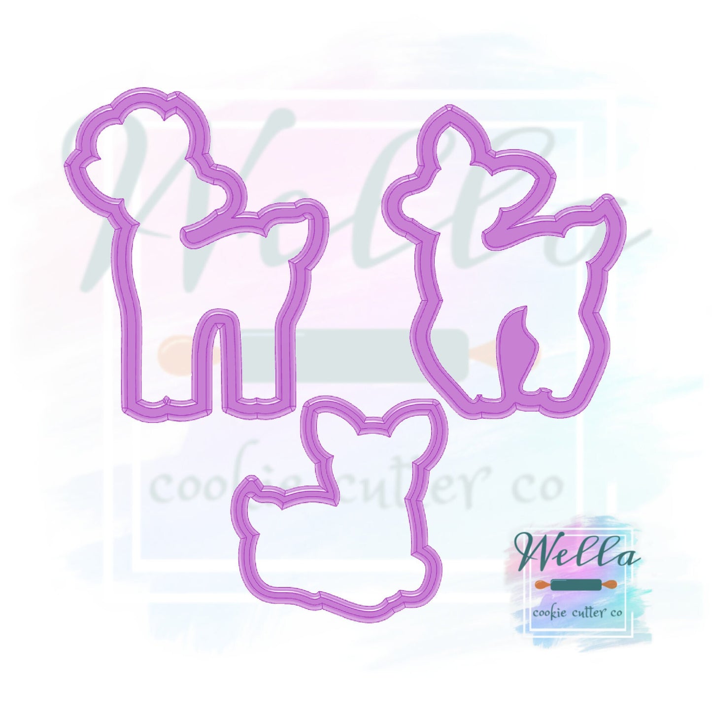 Deer Family Cookie Cutters with Optional Stencil Guides