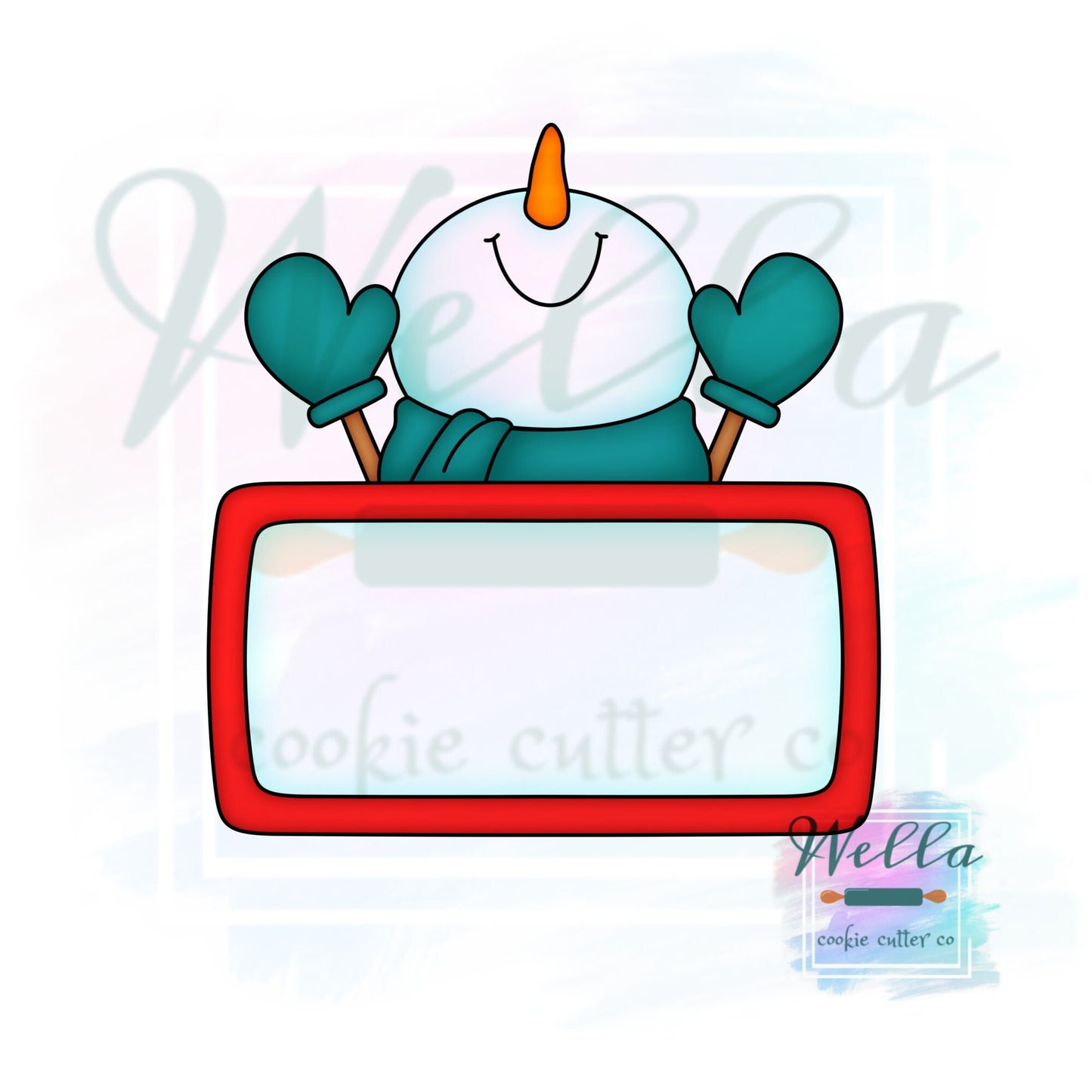 Snowman Name Plaque Cookie Cutter, Christmas Cookie Cutter
