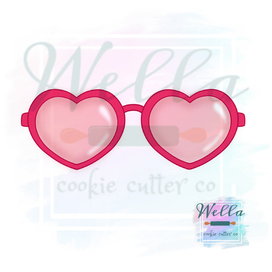 Heart Shaped Glasses Cookie Cutter, Valentine's Day Cookie Cutter