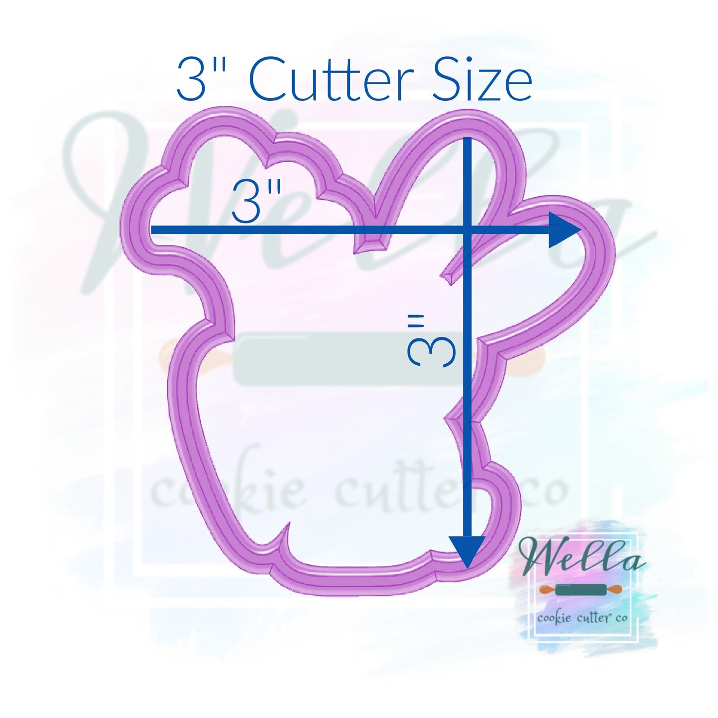 Pink Bunny with Carrot Cookie Cutter, Easter Cookie Cutter