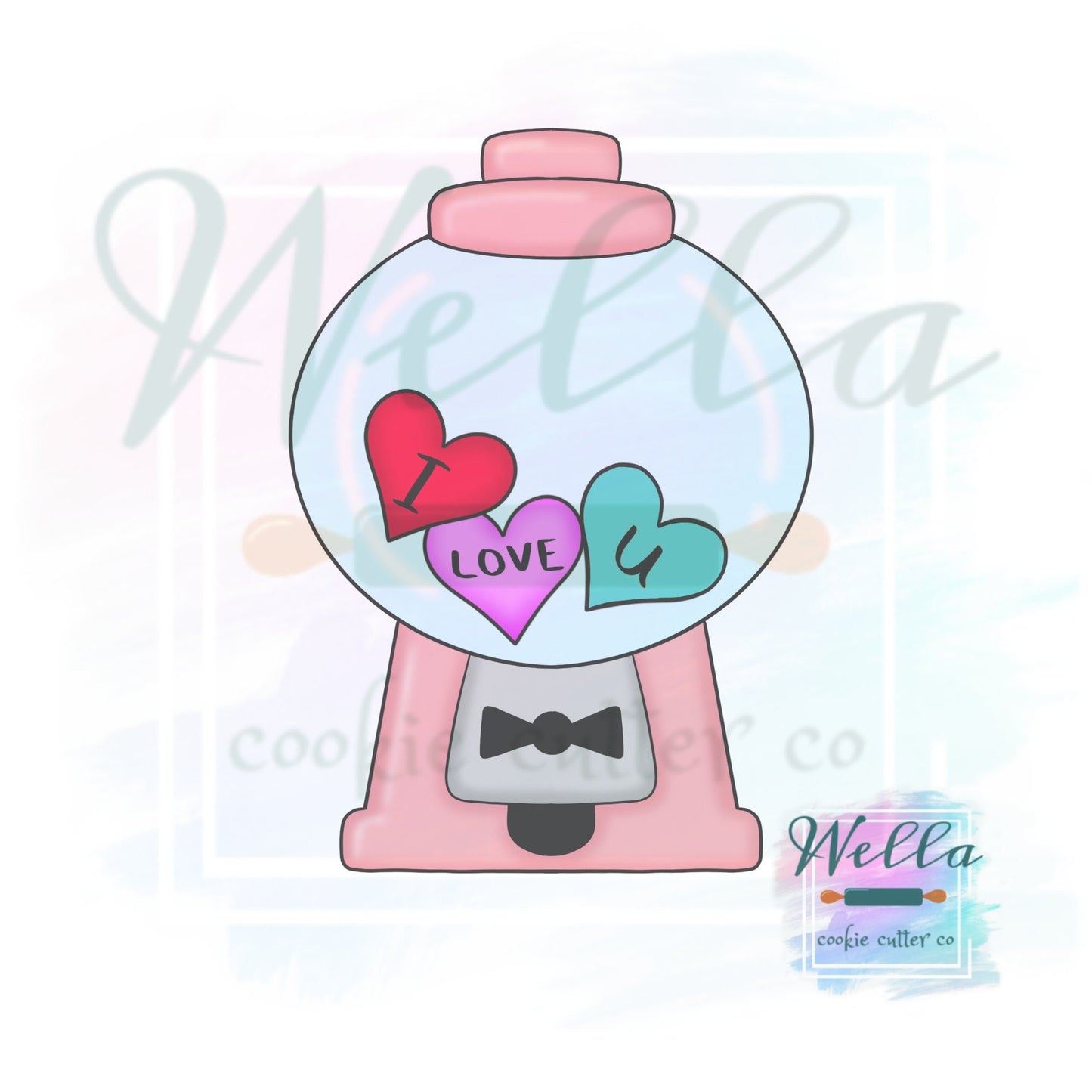 Gumball Machine Cookie Cutter, Valentine's Day Cookie Cutter, Candy Machine Cookie Cutter