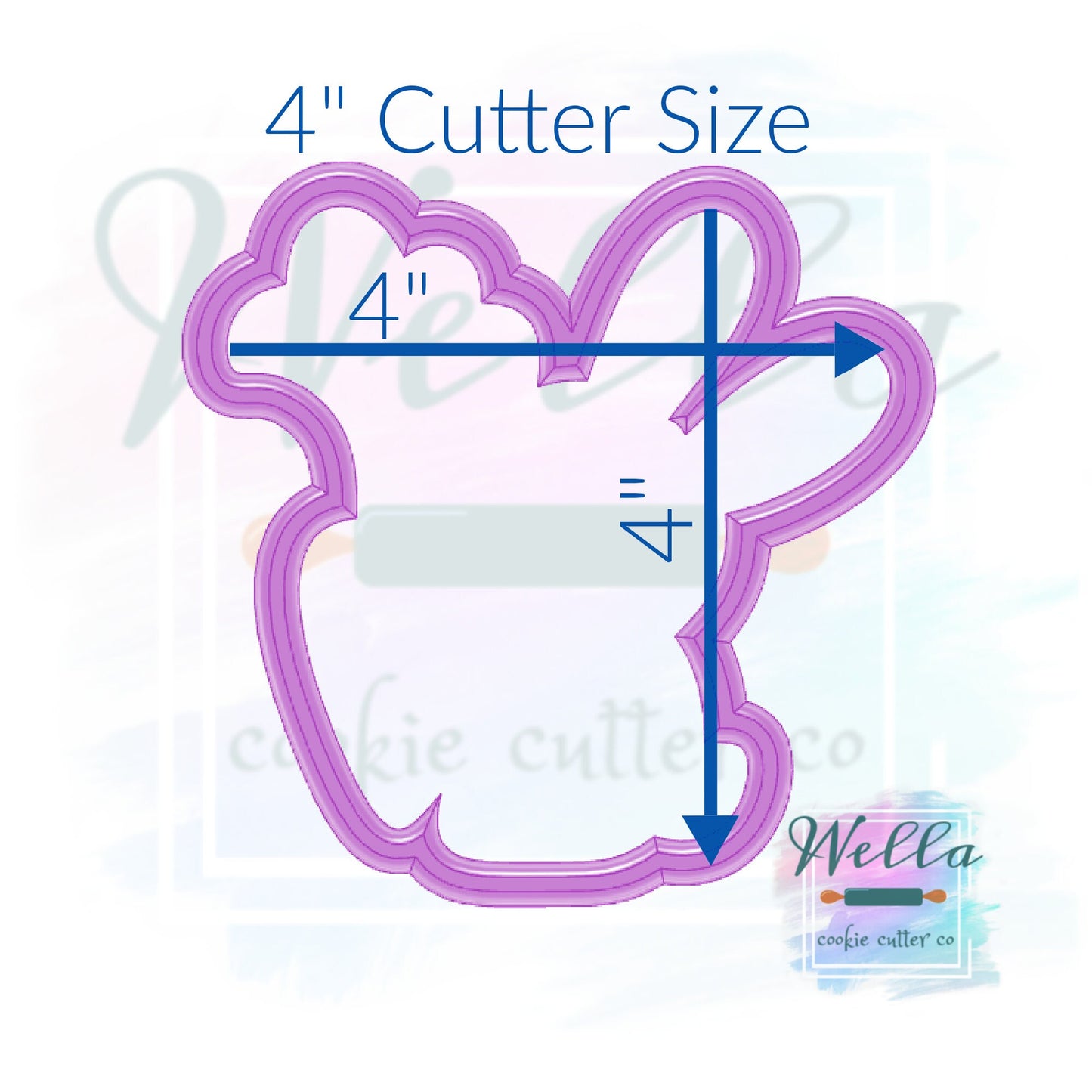 Pink Bunny with Carrot Cookie Cutter, Easter Cookie Cutter