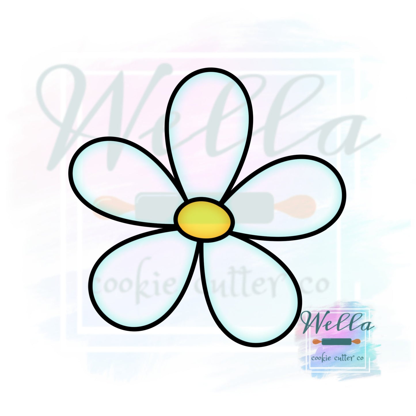 Wonky Daisy Flower Cookie Cutter, Flower Cookie Cutter