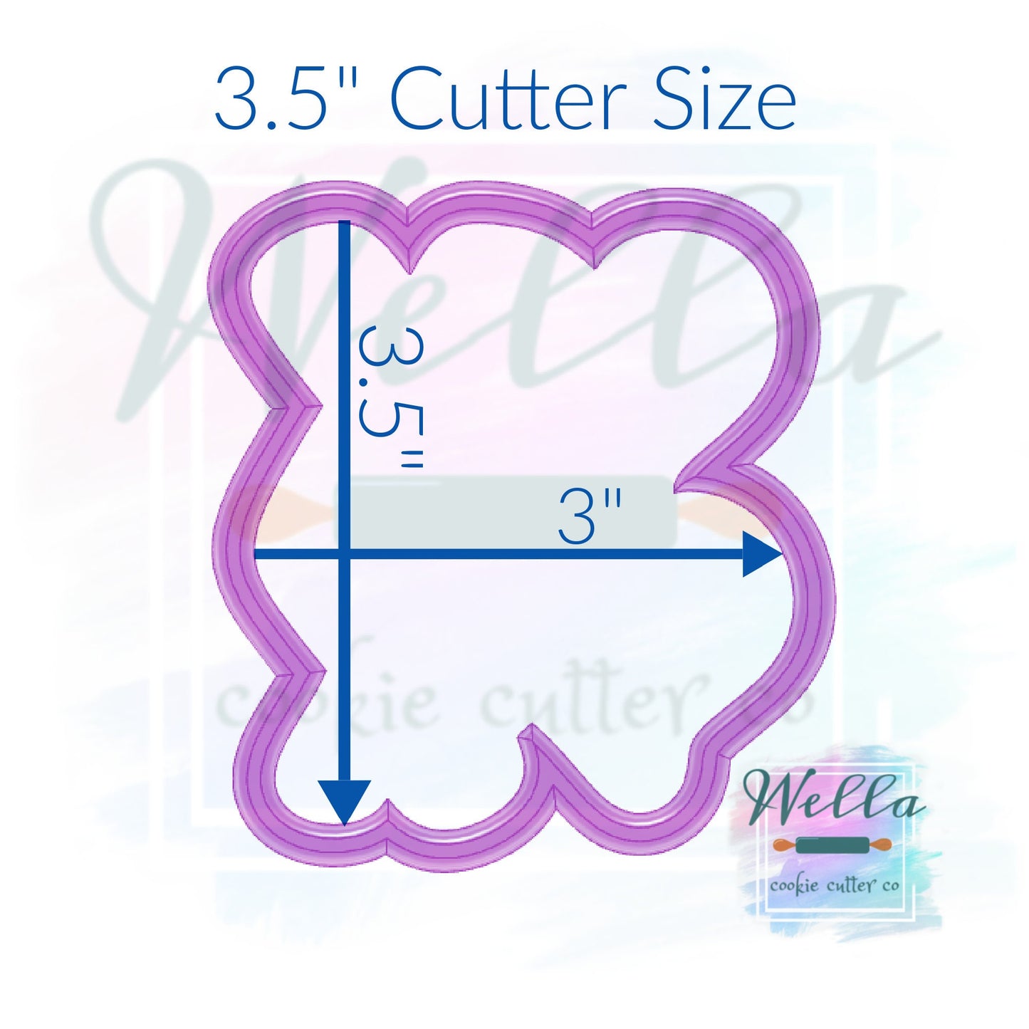 XOXO Wonky Cookie Cutter with Optional Stencil Guide, Valentine's Day Cookie Cutter