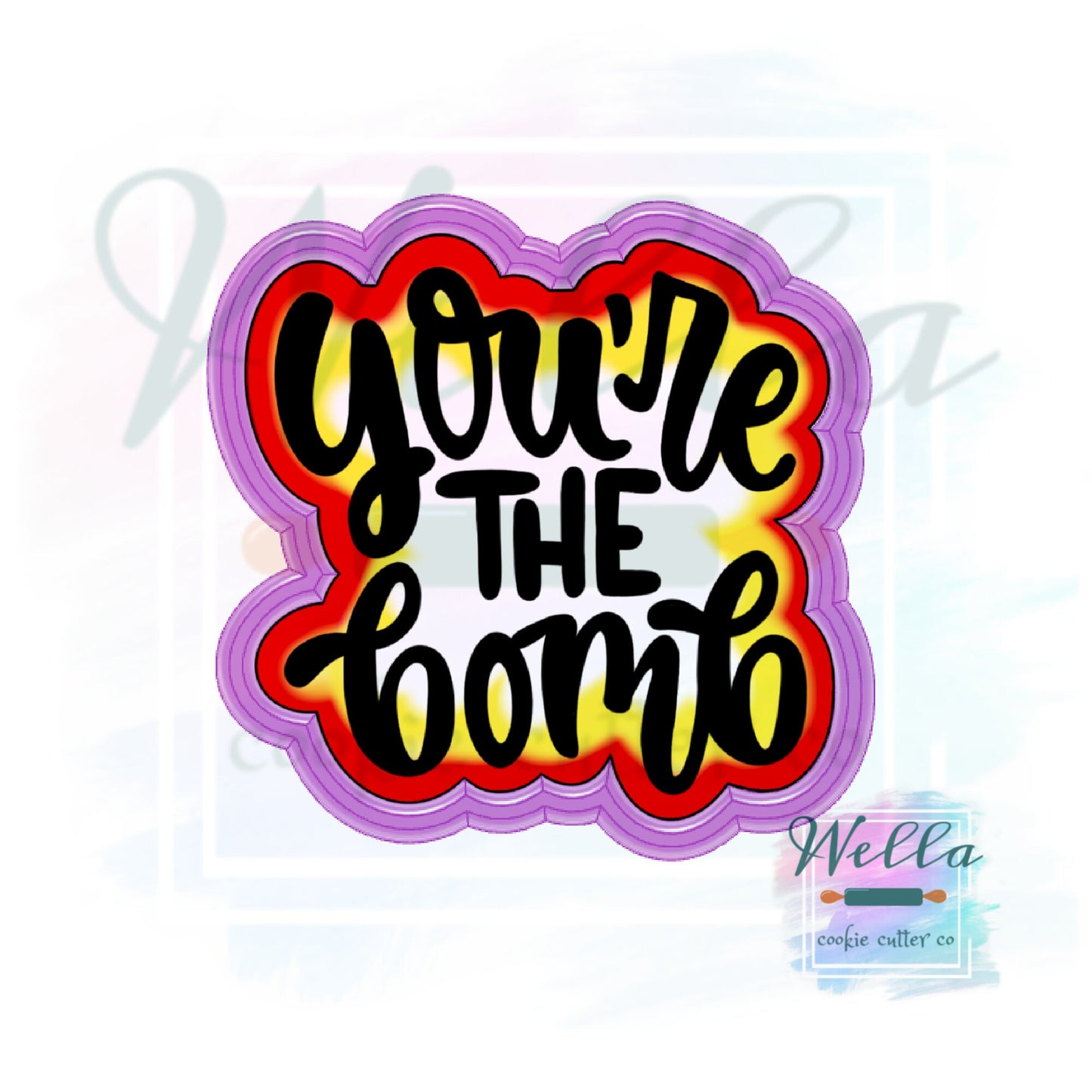 You're the BOMB Cookie Cutter Set with Optional Stencil