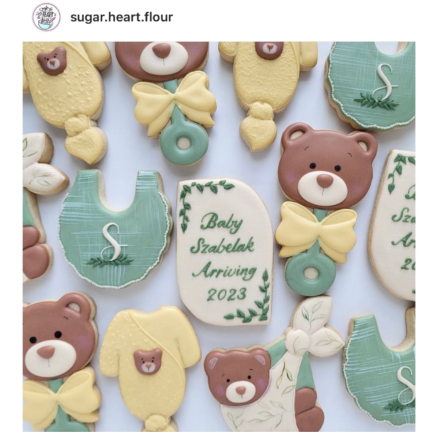 Baby Bear Rattle Cookie Cutter with Optional Stencil