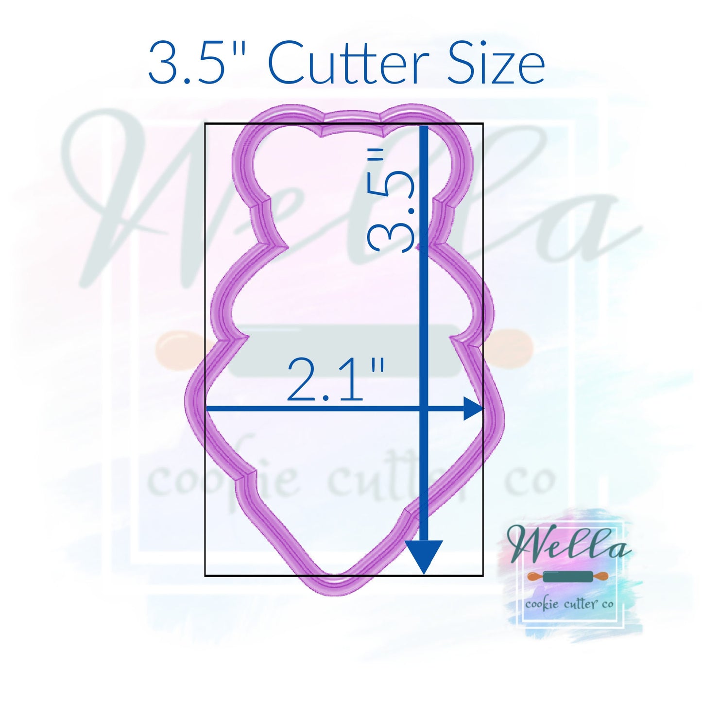 Baby Bear Blanket Cookie Cutter with Optional Stencil, Bear Cookie Cutter