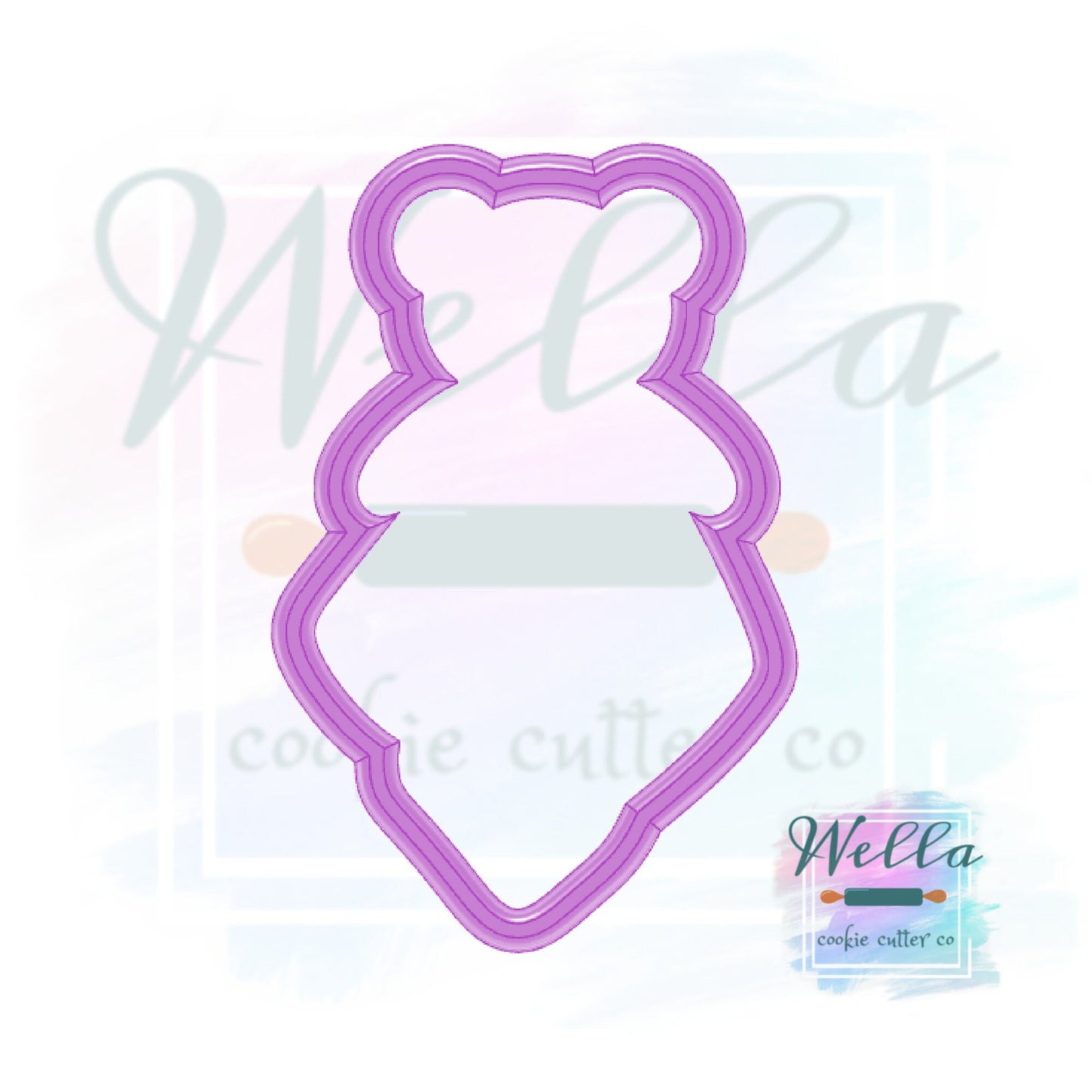 Baby Bear Blanket Cookie Cutter with Optional Stencil, Bear Cookie Cutter