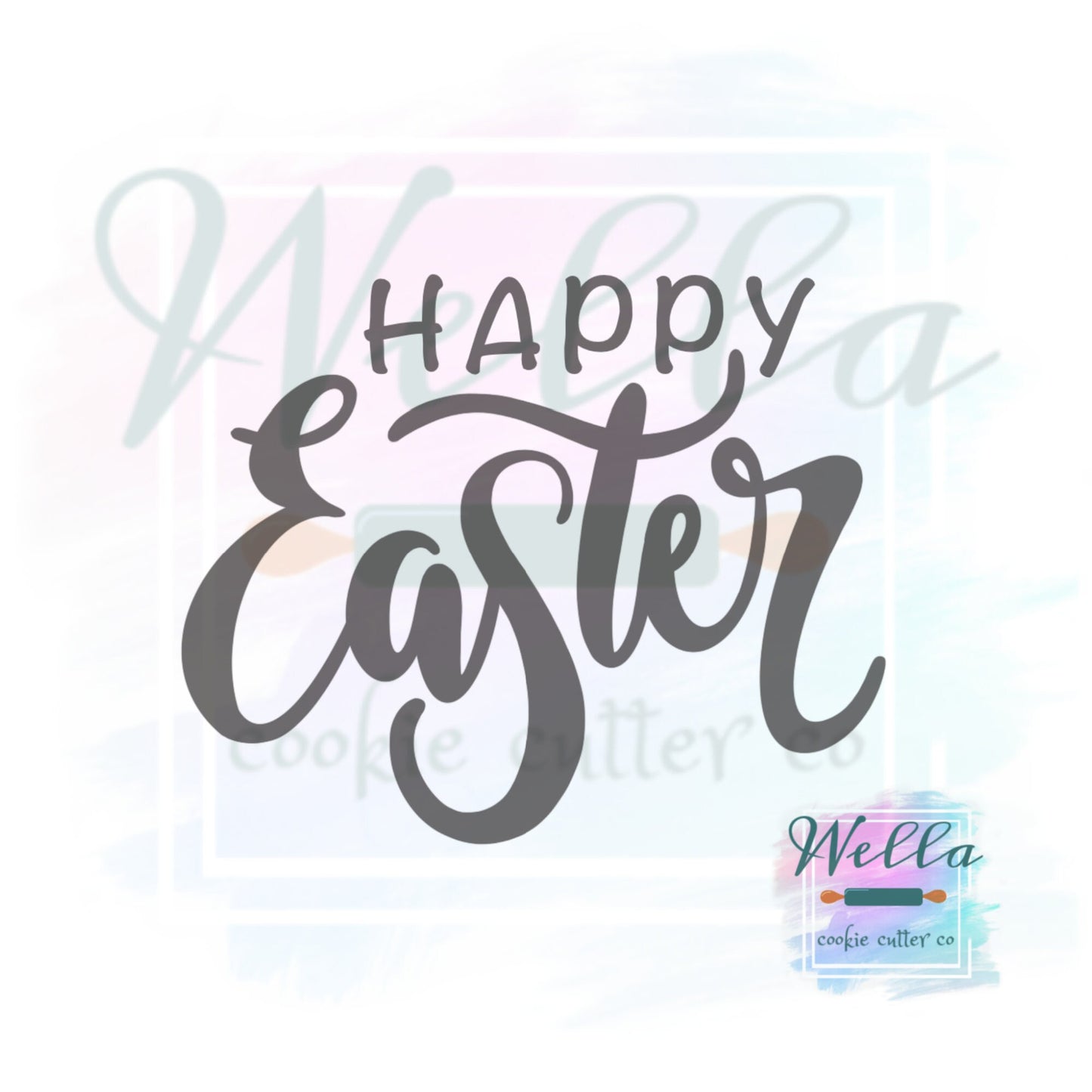 Happy Easter Cookie Cutter with Optional Stencil, Easter Cookie Cutter