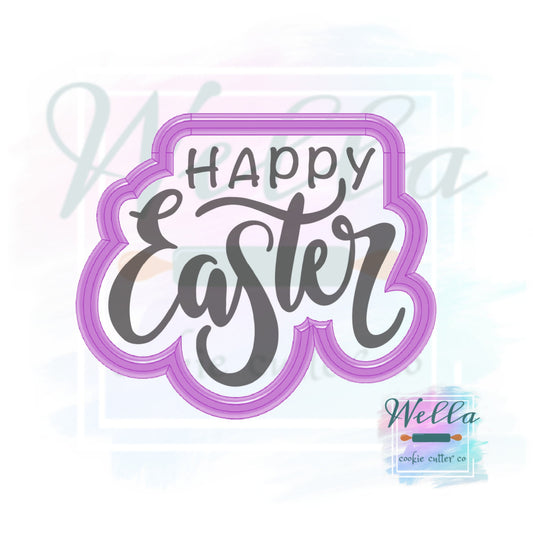 Happy Easter Cookie Cutter with Optional Stencil, Easter Cookie Cutter