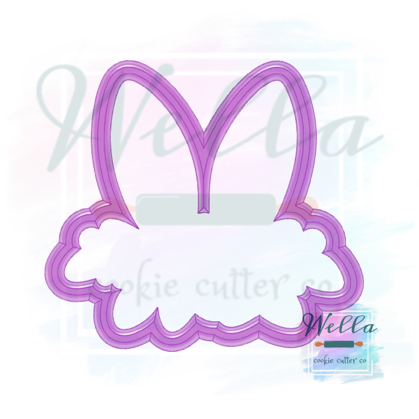 Floral Bunny Ears Cookie Cutter, Easter Cookie Cutter