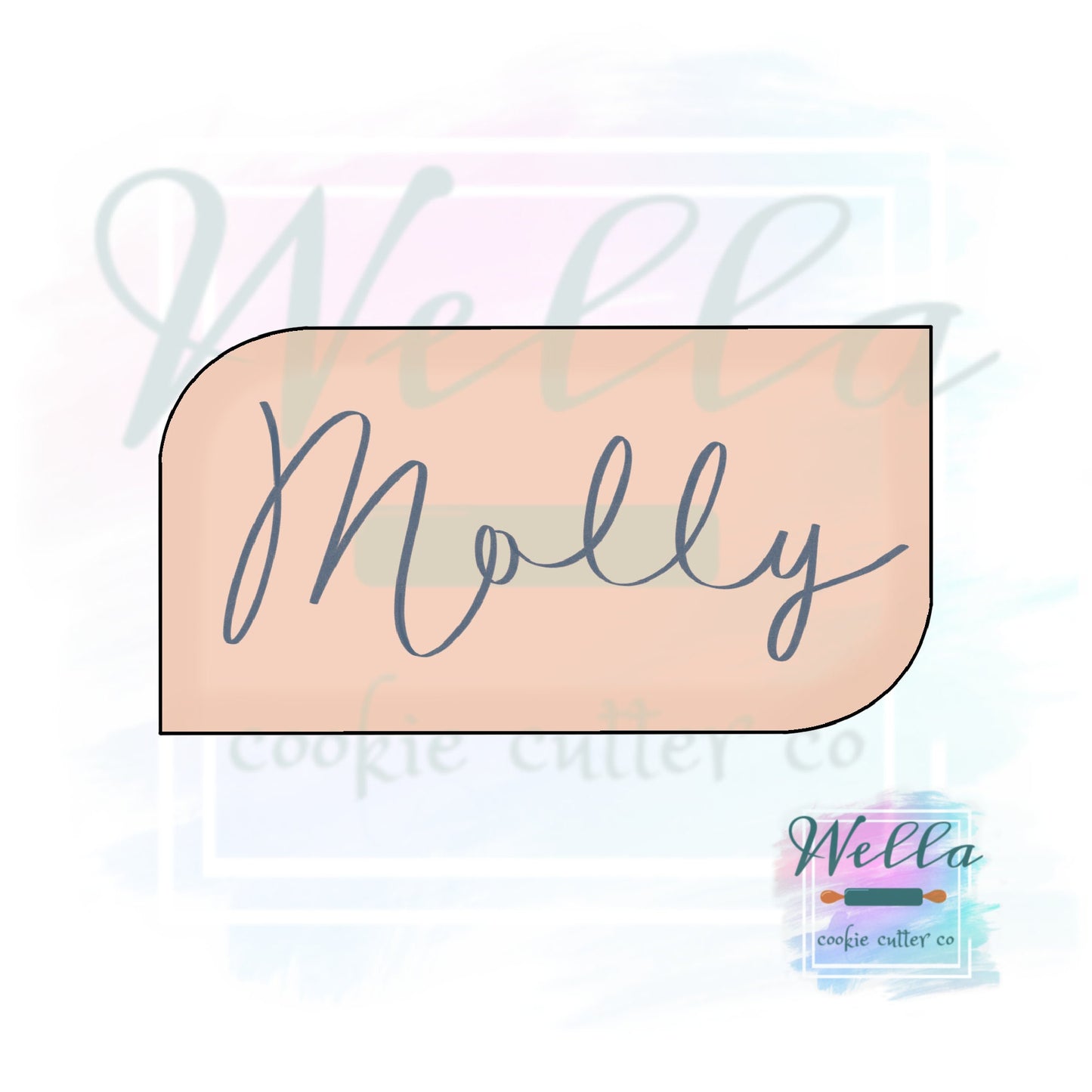 Plaque Molly Cookie Cutter, Modern Molly Cookie Cutter, Modern Plaque Cutter, Plaque Cookie Cutter