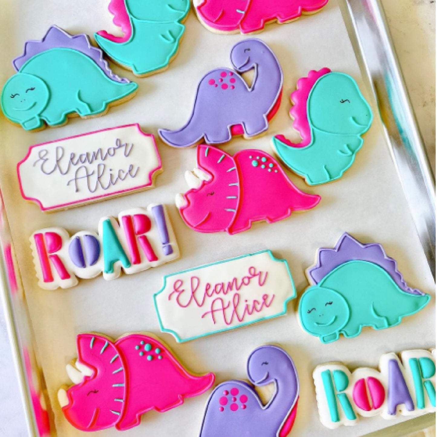 Dinosaur Set Cookie Cutters, T-Rex Cookie Cutter, Triceratops Cookie Cutter, Stegosaurus Cookie Cutter, Brontosaurus Cookie Cutter