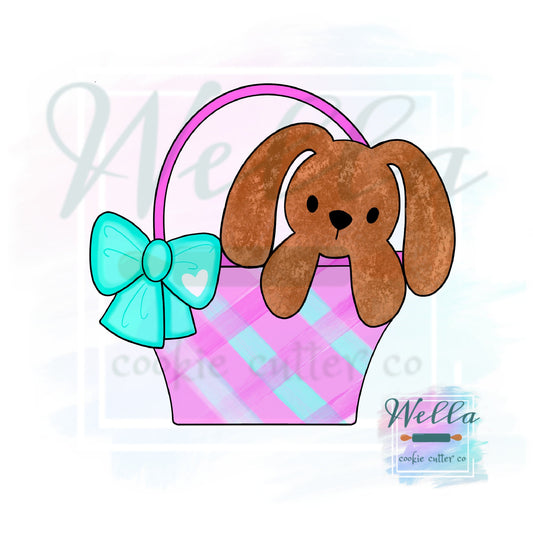 Stuffed Bunny in Easter Basket Cookie Cutter
