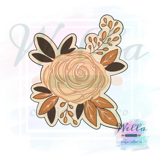 Floral Cookie Cutter, Fall Floral Cutter