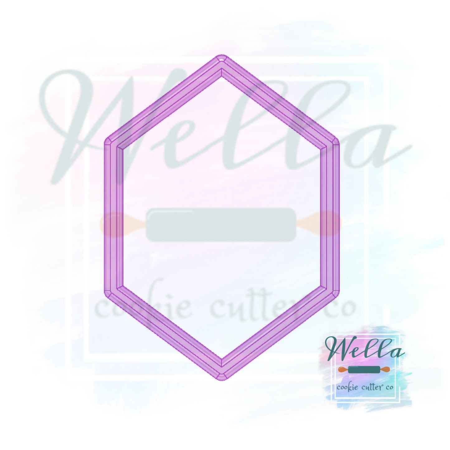 Elongated Hexagon #4 Cookie Cutter, Plaque Cookie Cutter