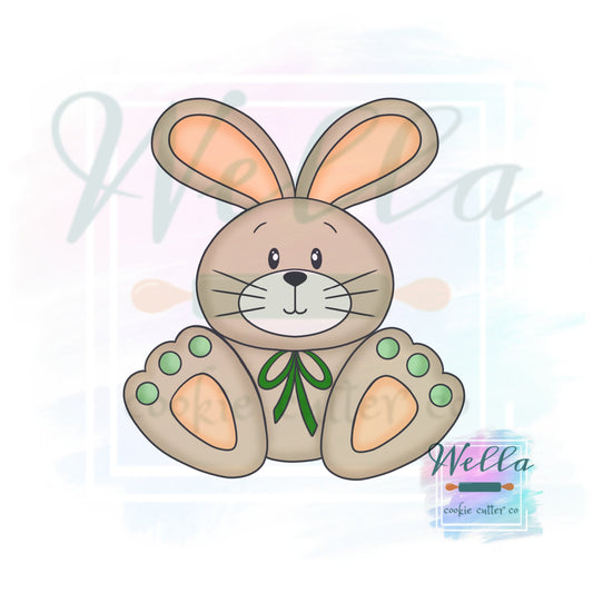 Bunny Big Feet Cookie Cutter with Optional Stencil Guide, Easter Cookie Cutter