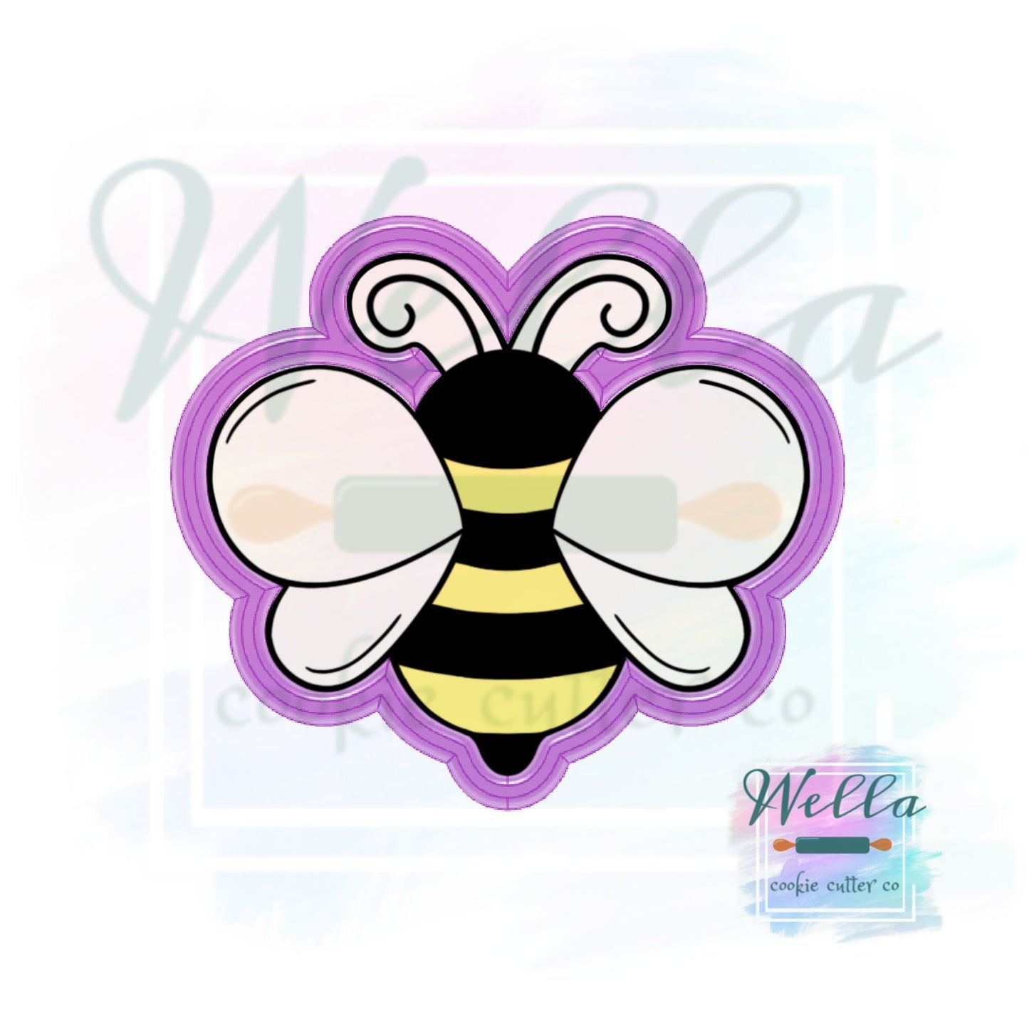 Bee Chubby Cookie Cutter with Optional Stencil, Honey Bee Cookie Cutter, Baby Shower Cookie Cutter