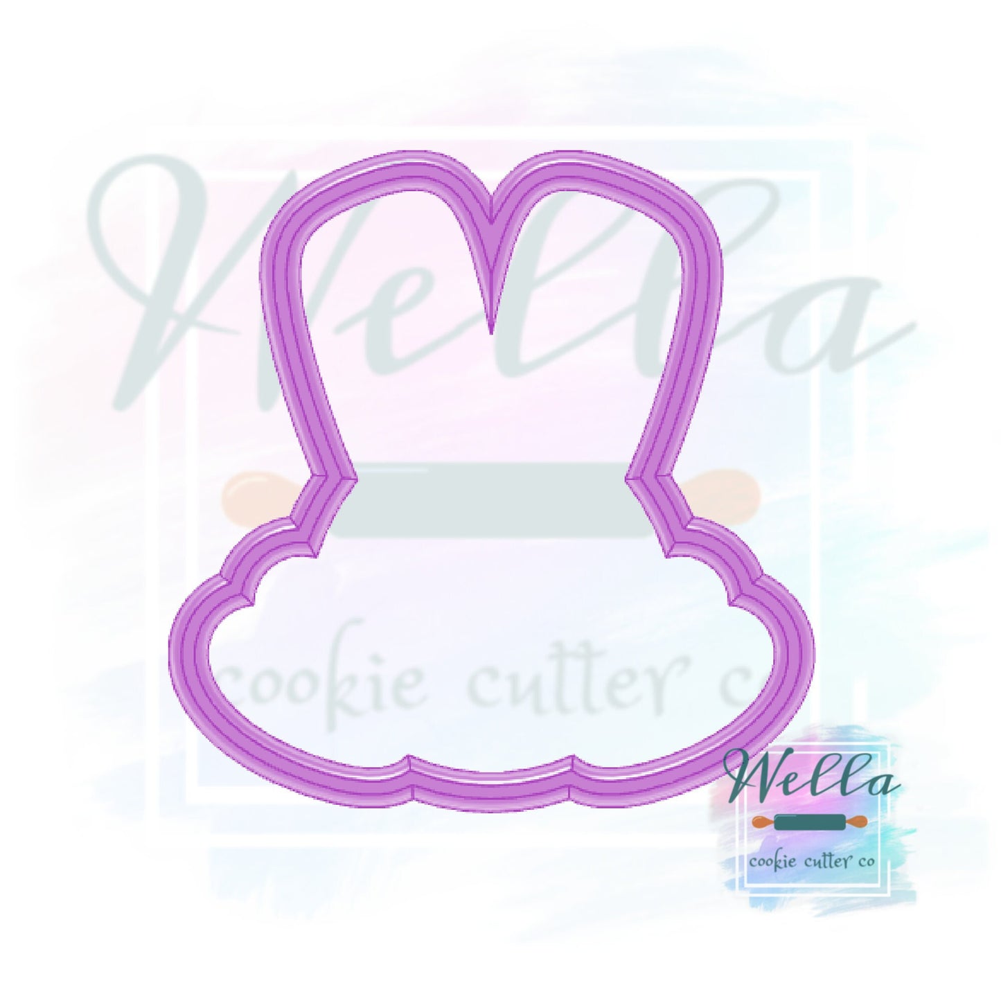 Bunny Big Feet #2 Cookie Cutter with Optional Stencil Guide, Easter Cookie Cutter