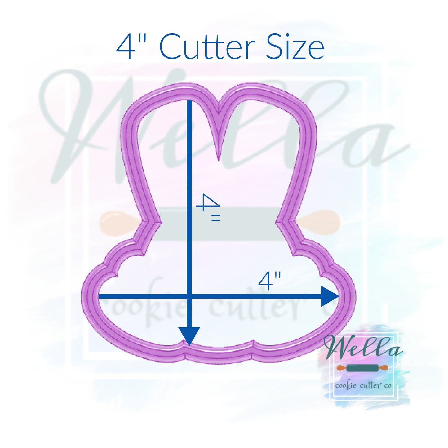 Bunny Big Feet #2 Cookie Cutter with Optional Stencil Guide, Easter Cookie Cutter