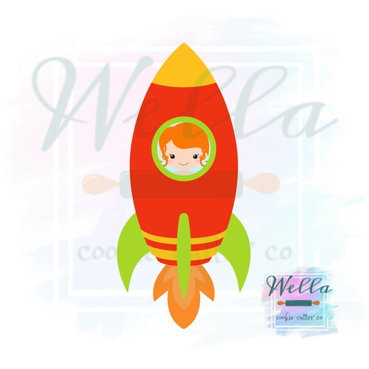Space Rocket Skinny with Flame Cookie Cutter