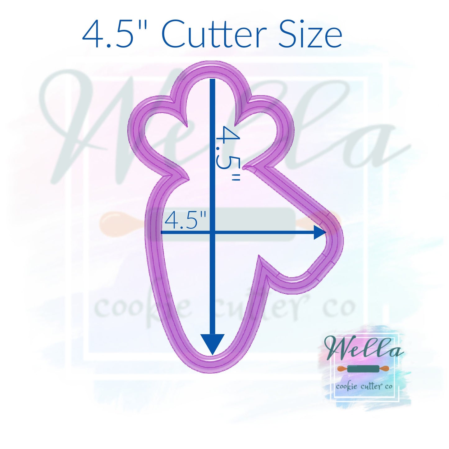 Carrot with Name Tag Cookie Cutter, Easter Cookie Cutter