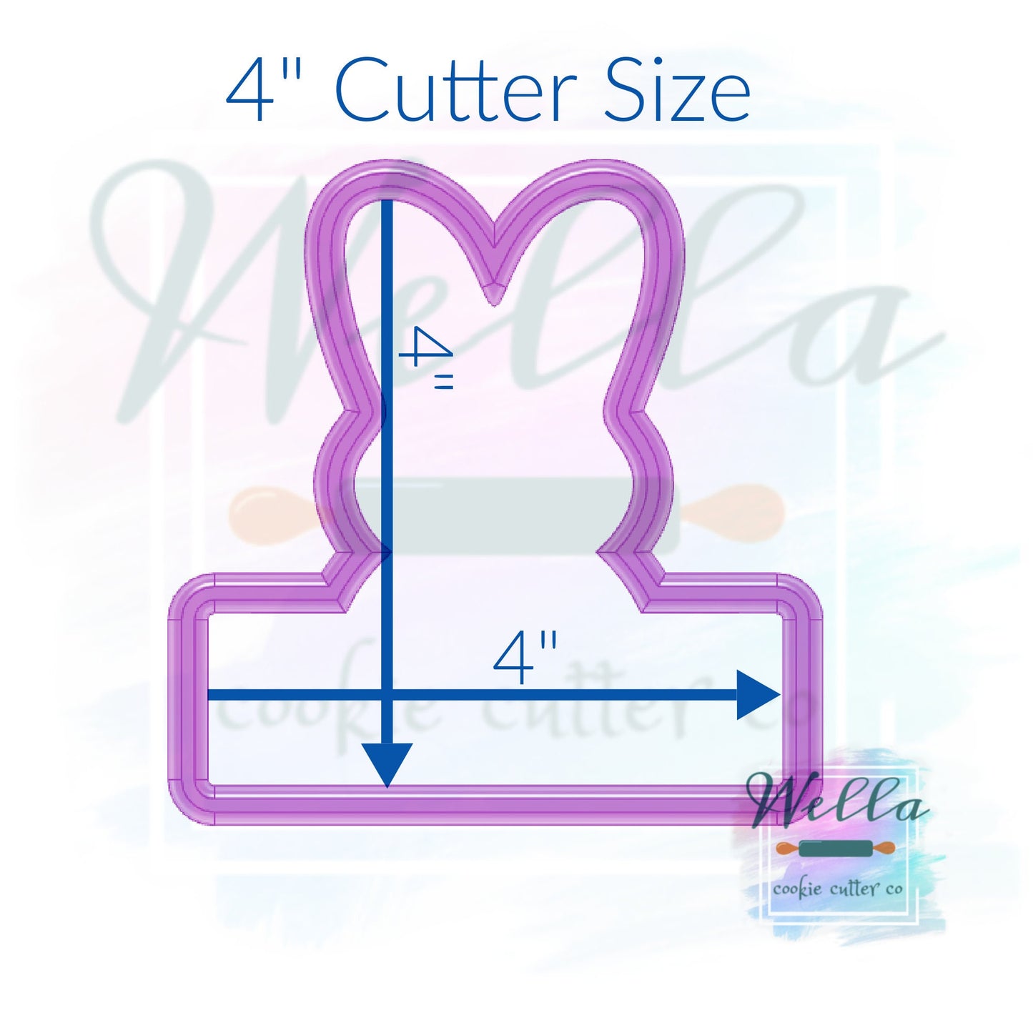 Marshmallow Bunny Name Plaque Cookie Cutter, Easter Cookie Cutter