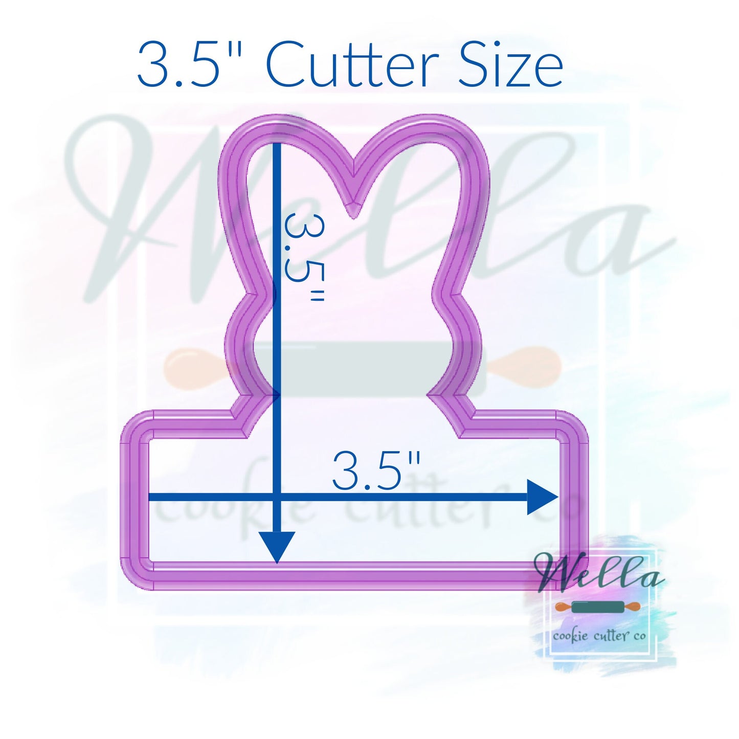 Marshmallow Bunny Name Plaque Cookie Cutter, Easter Cookie Cutter