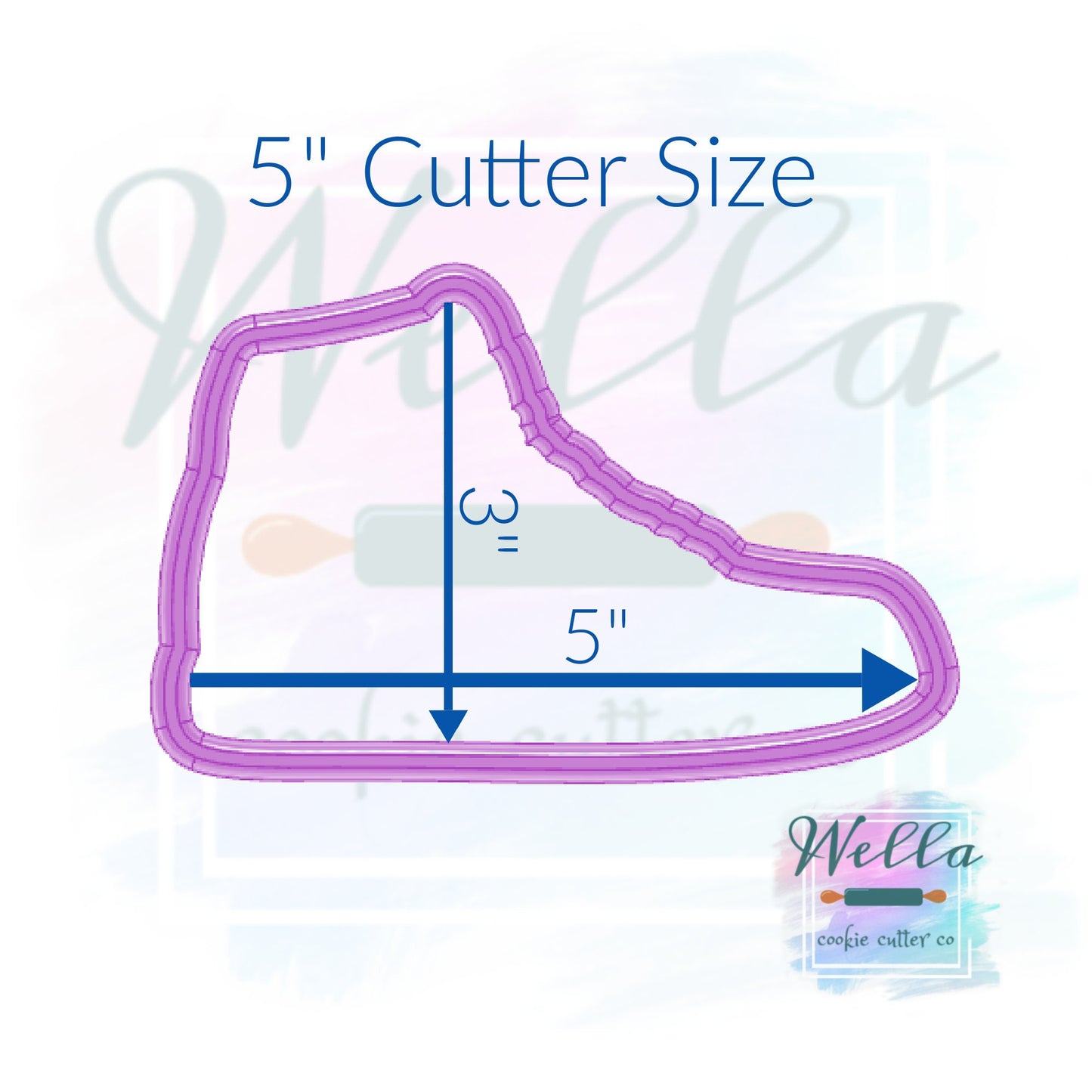 Basketball Shoe Cookie Cutter with Optional Stencil