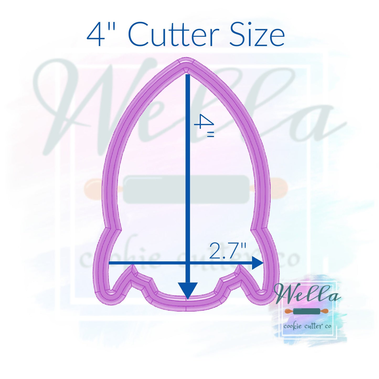 Space Rocket Chubby Cookie Cutter, Space Themed Cookie Cutter