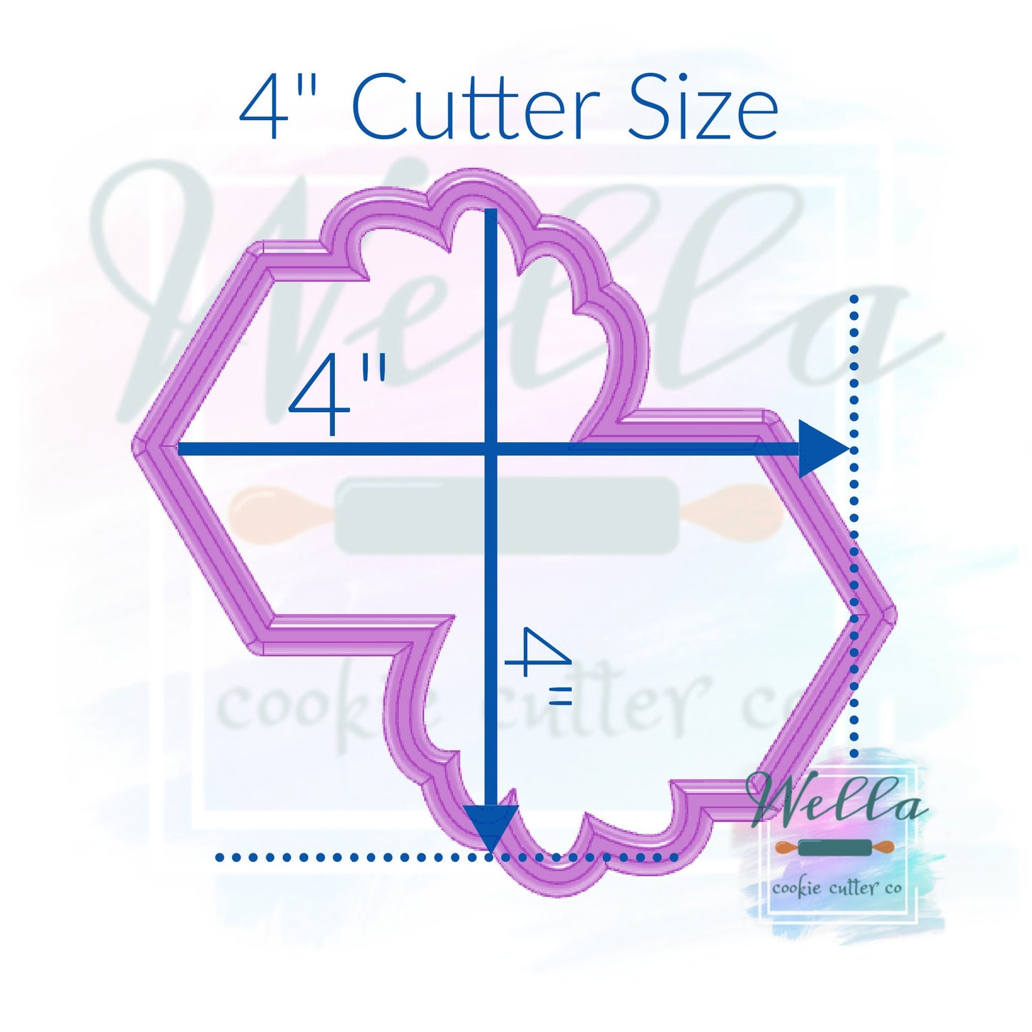 Double Hexagons with Greenery Cookie Cutter, Wedding Cookie Cutter