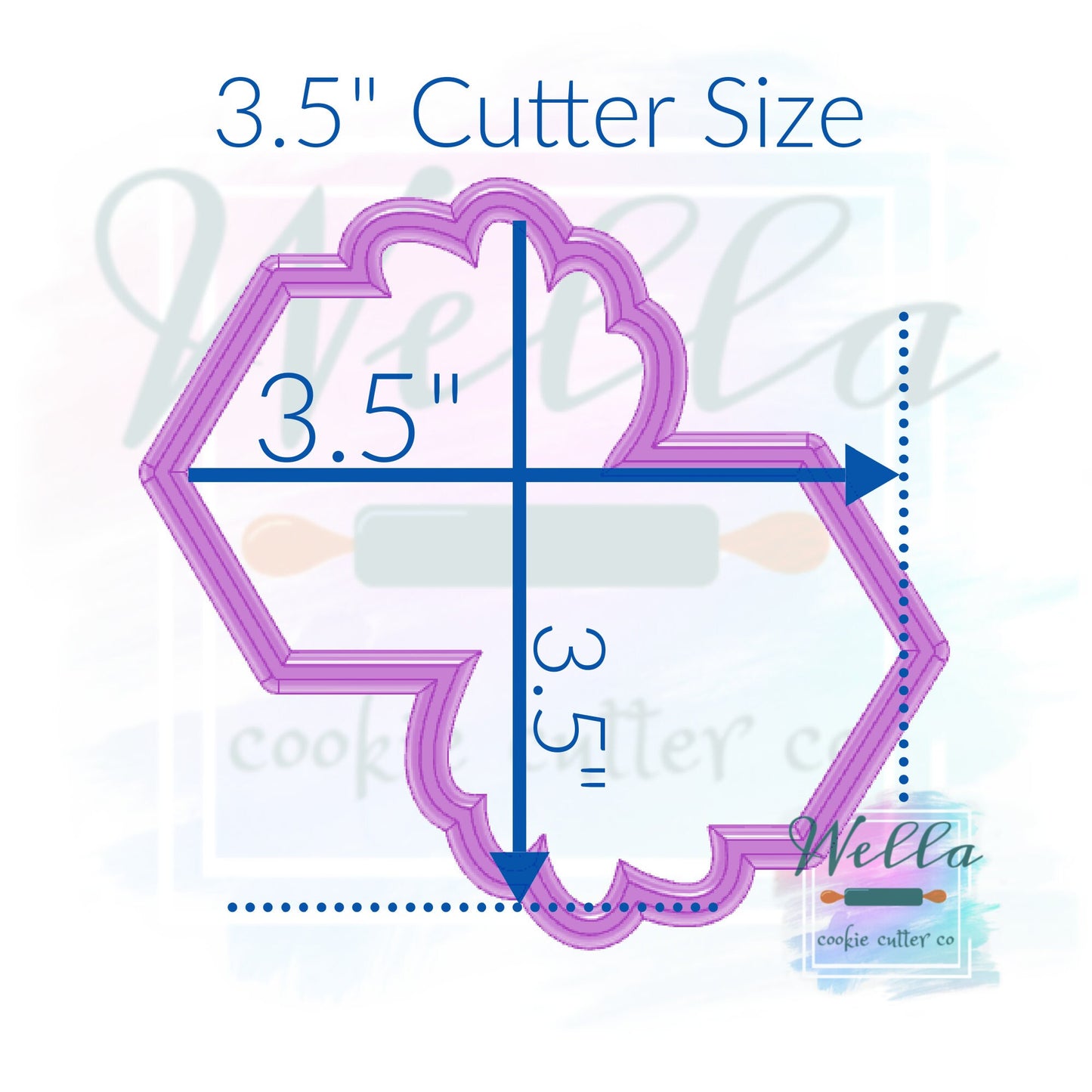 Double Hexagons with Greenery Cookie Cutter, Wedding Cookie Cutter