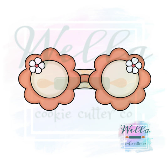 Daisy Glasses #2 Cookie Cutter, Flower Glasses Cookie Cutter, Sunglasses Cookie Cutter